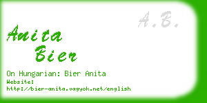 anita bier business card